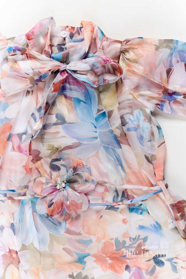 Girls Fancy Frock with Digital Print for Family Functions