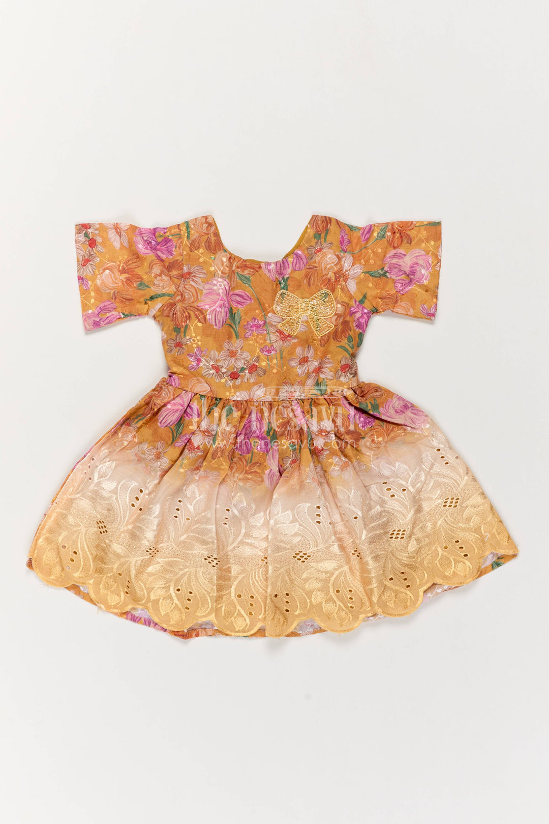 Designer Frock for Girls in Orange with an Occasion Ready Finish