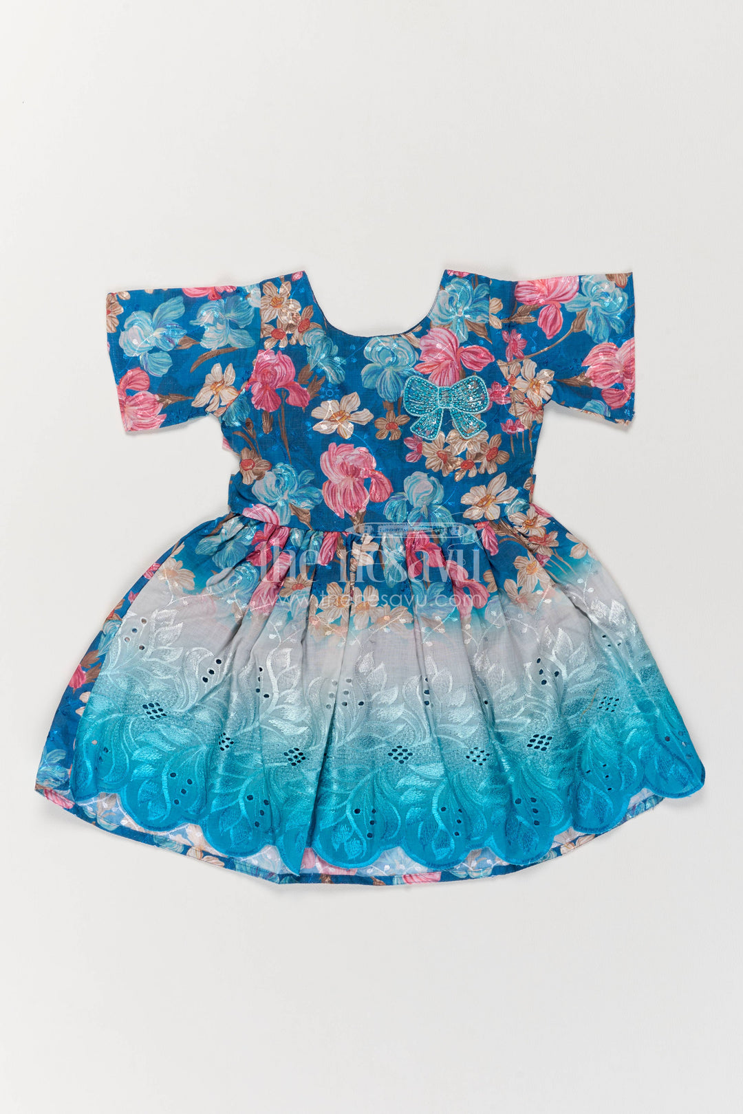 Party Frock for Girls with Thread Embroidery for Weddings and Parties