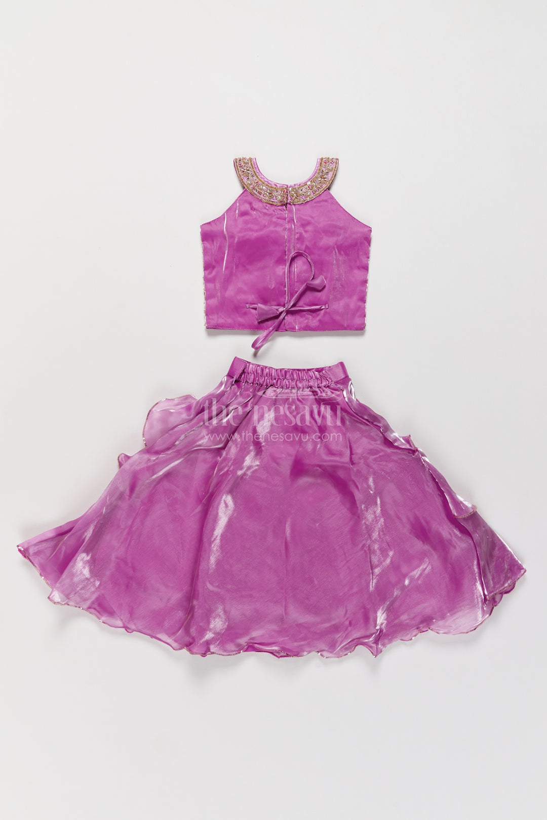 Girls Fancy Lehenga in Purple for Festive Photos