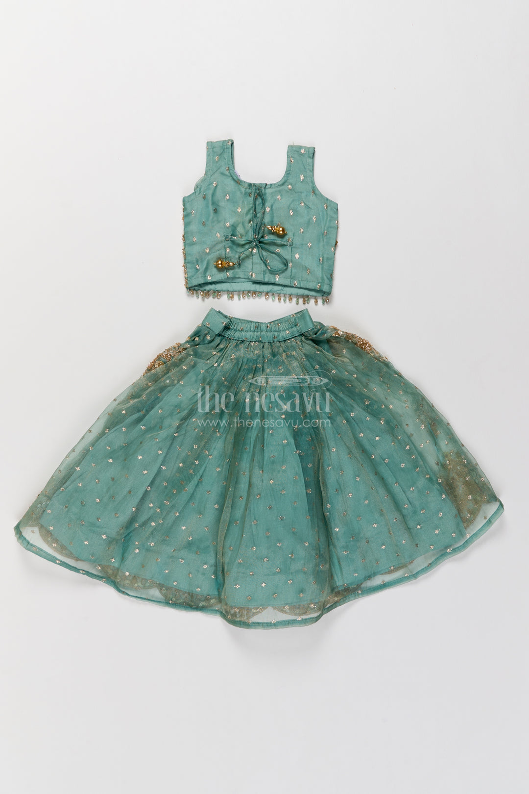 Fancy Lehenga for Girls in Turquoise with an Occasion Ready Finish