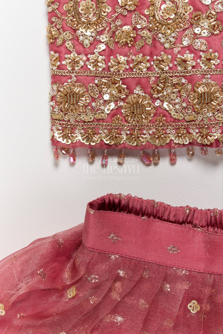 Kids Lehenga Set in Pink for Milestone Days