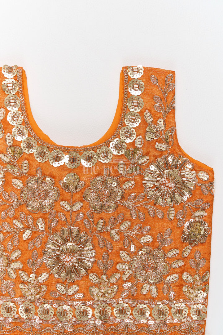 Kids Lehenga Set in Orange for Celebrations and Photos
