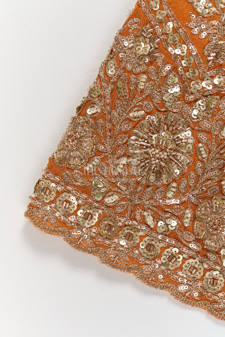 Kids Lehenga Set in Orange for Celebrations and Photos