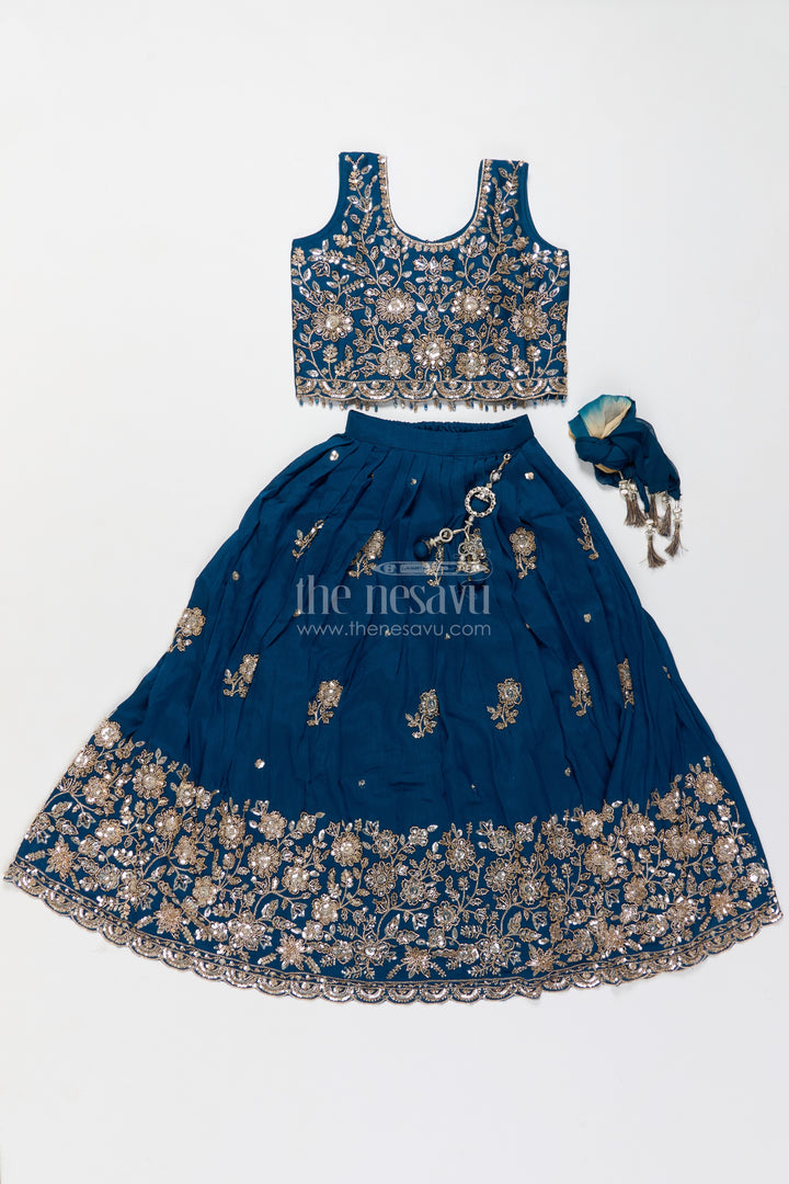 Fancy Lehenga for Girls in Blue for Family Celebrations