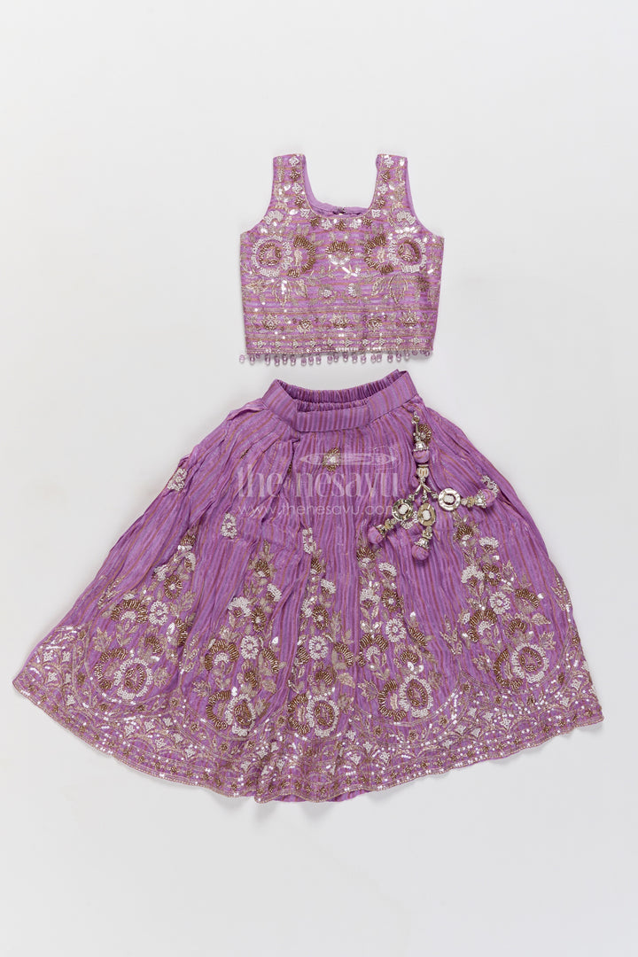Fancy Lehenga for Girls in Purple for Family Celebrations