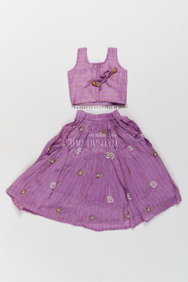 Fancy Lehenga for Girls in Purple for Family Celebrations