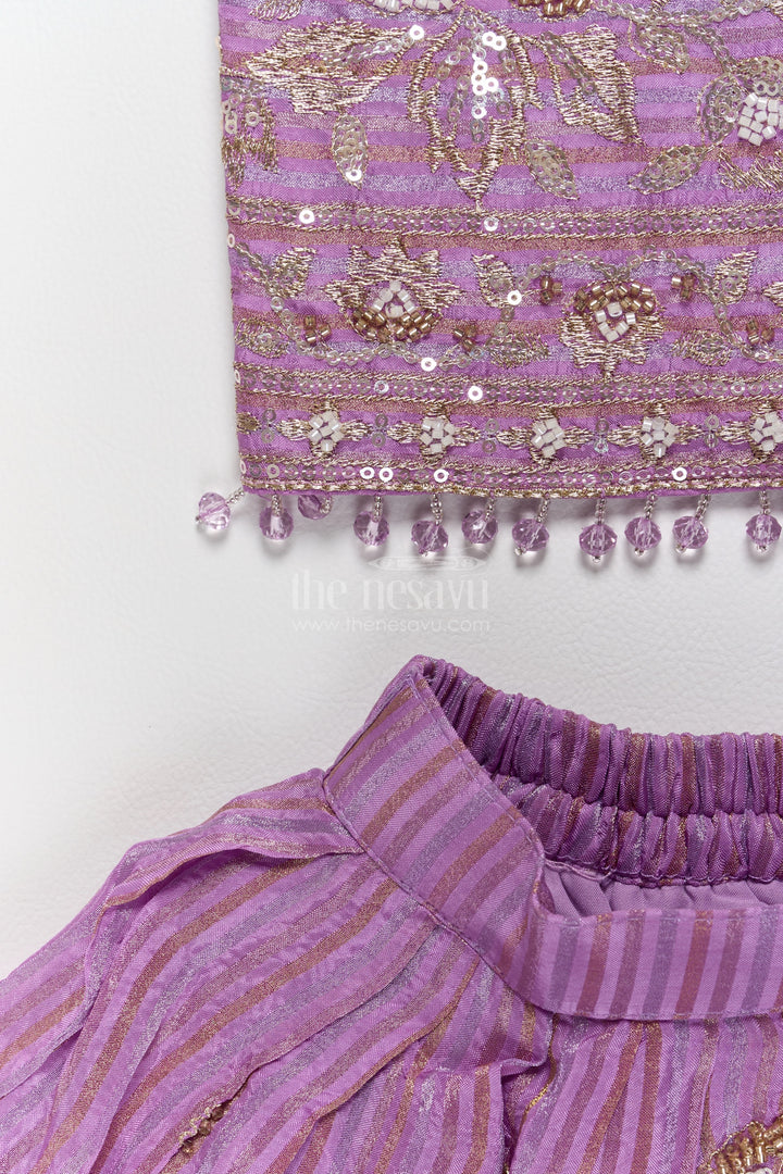 Fancy Lehenga for Girls in Purple for Family Celebrations