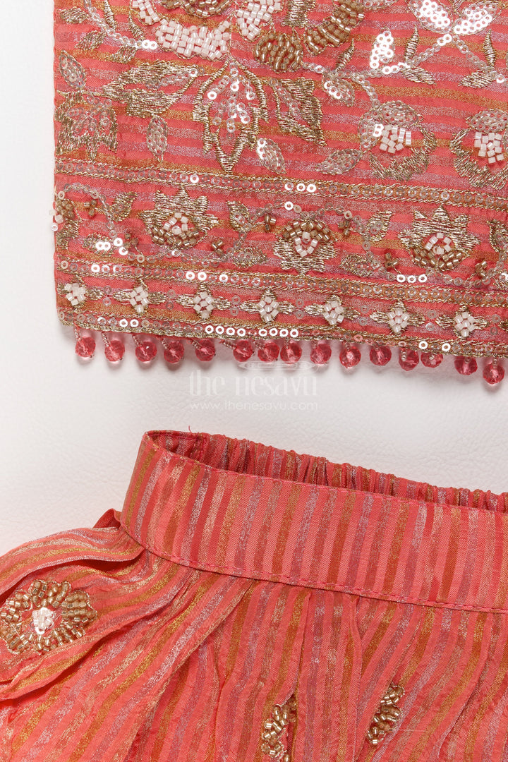 Kids Lehenga Set in Peach for Celebrations and Photos