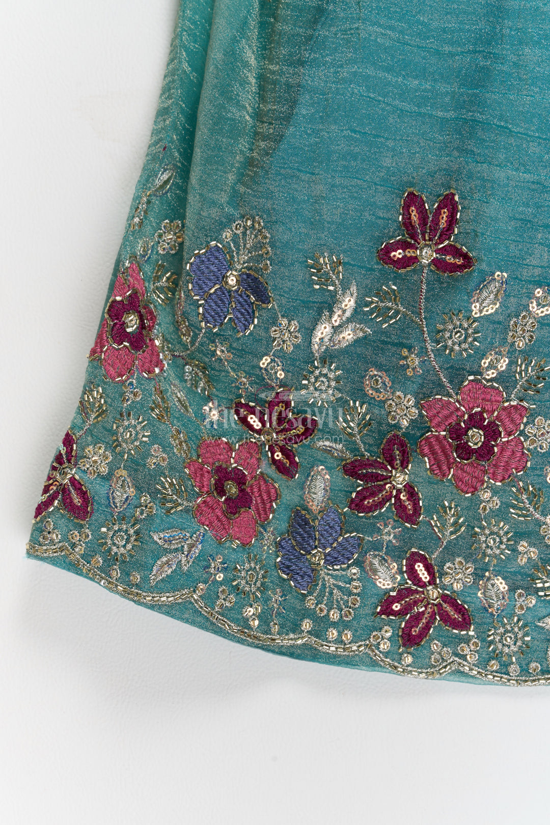 Kids Chaniya Choli in Turquoise for Festive Gatherings