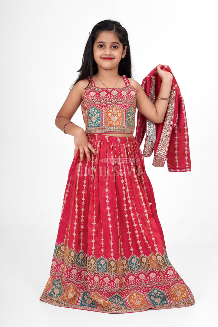 Red Dress for Christmas Party Featuring Elegant Placement Print on Pure Viscose Silk