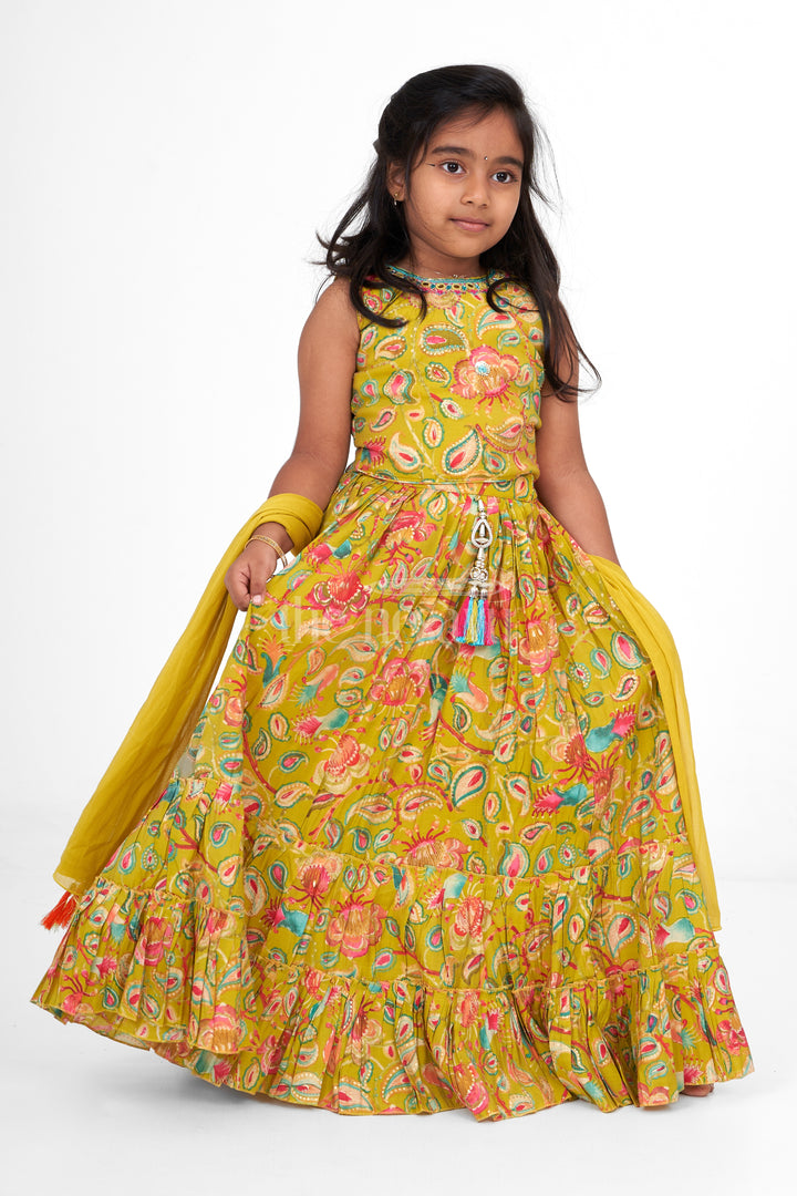 Girls and Womens Dresses for Christmas Party in Muslin Silk with Vibrant Floral Patterns