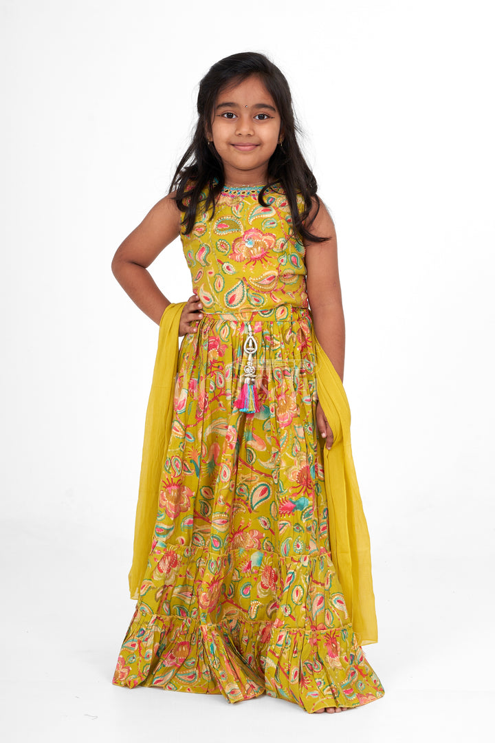 Girls and Womens Dresses for Christmas Party in Muslin Silk with Vibrant Floral Patterns