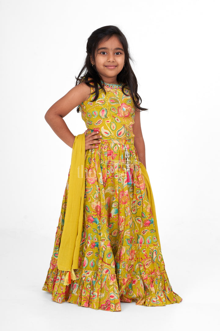 Girls and Womens Dresses for Christmas Party in Muslin Silk with Vibrant Floral Patterns