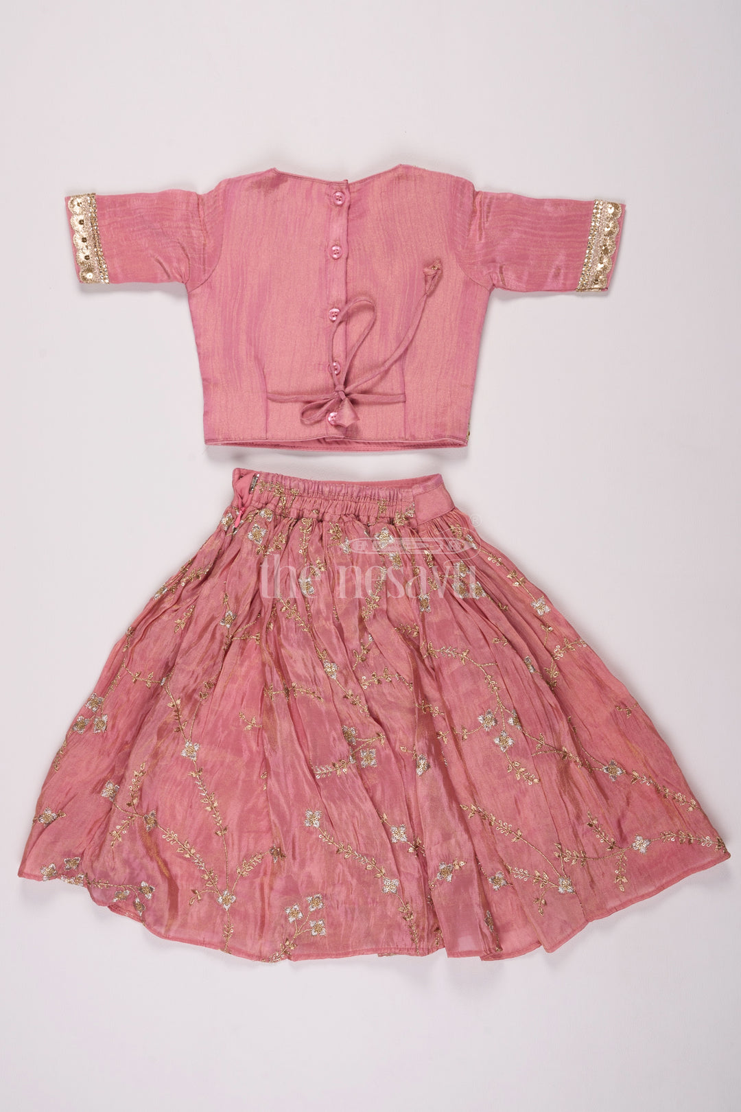 Infant Christmas Outfit in Georgette Lehenga Choli with Embellished Details