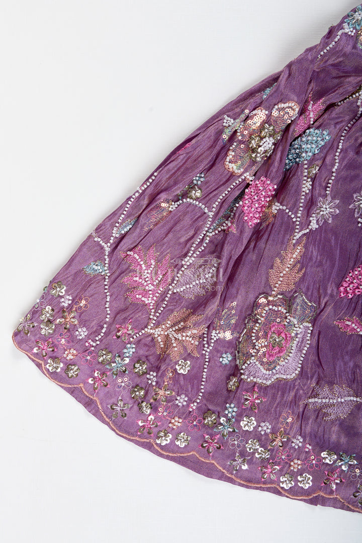 Girls Purple Lehenga Choli for Festive Functions and Family Celebrations