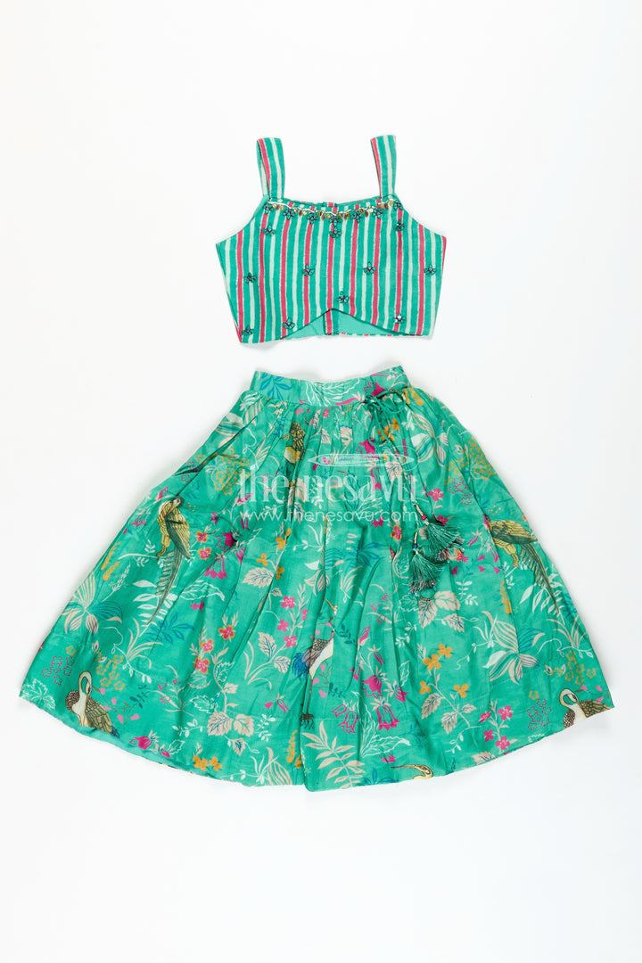 Girls Printed Lehenga Choli Set Festive Traditional Wear