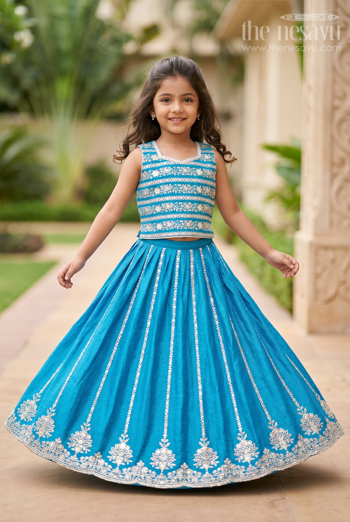 Partywear Lehenga for Girls Embroidered Blouse Set