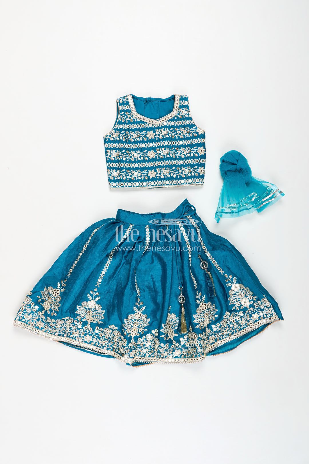 Partywear Lehenga for Girls Embroidered Blouse Set