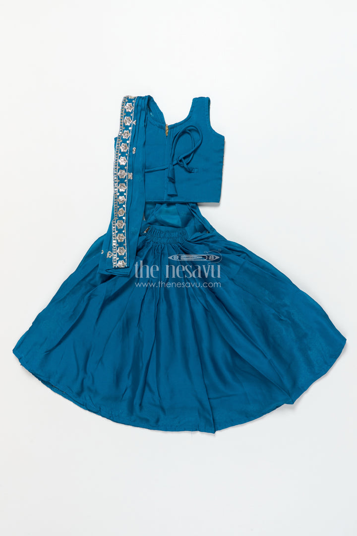 Girls Lehenga Choli Set with Flared Skirt and Matching Dupatta