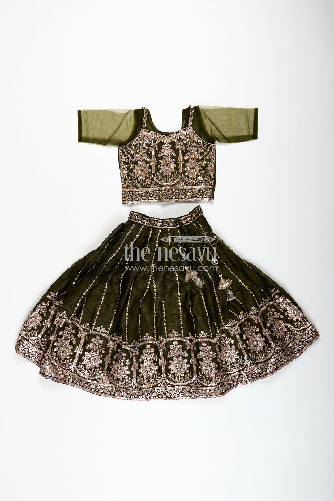 Girls Lehenga Choli for Weddings Organza Embroidered Set
