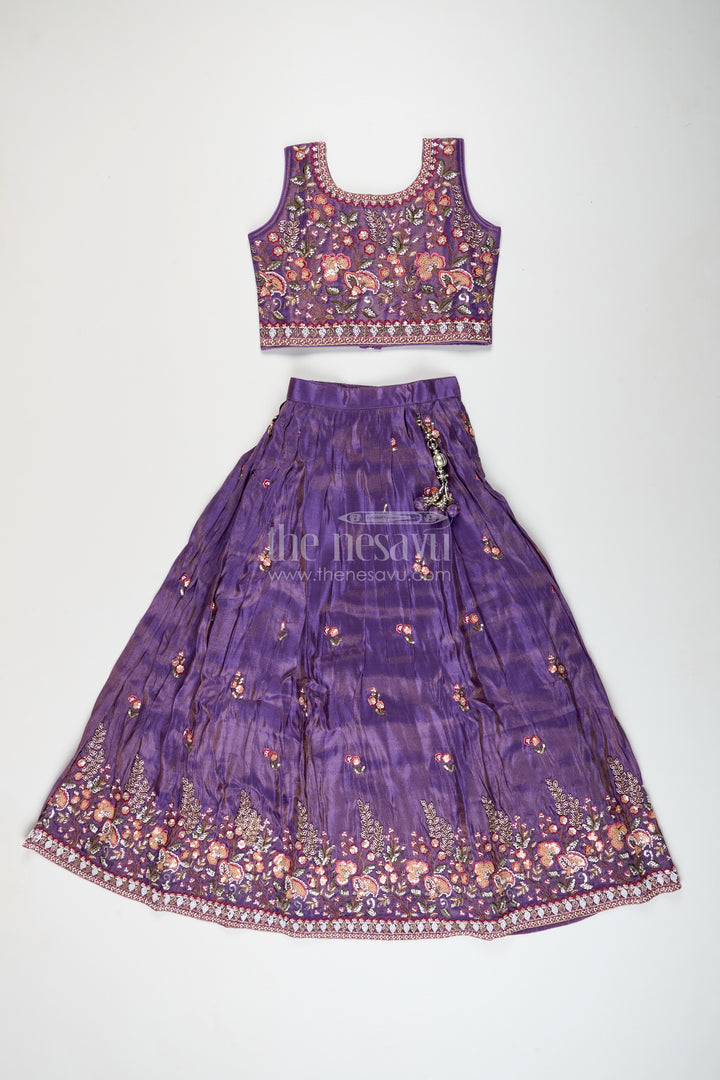 Girls embroidered lehenga choli set for weddings and festive occasions