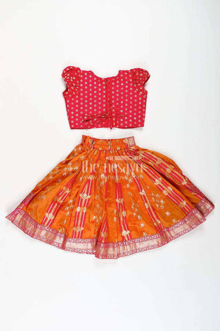Banarasi Lehenga Blouse Design for Girls Traditional Zari Set