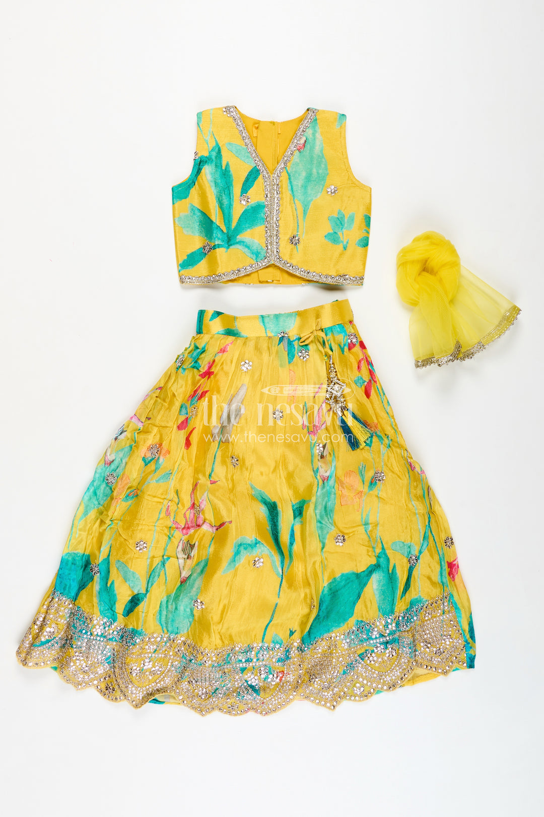 Ethnic Festival Set for Girls Traditional Mirror Work Outfit