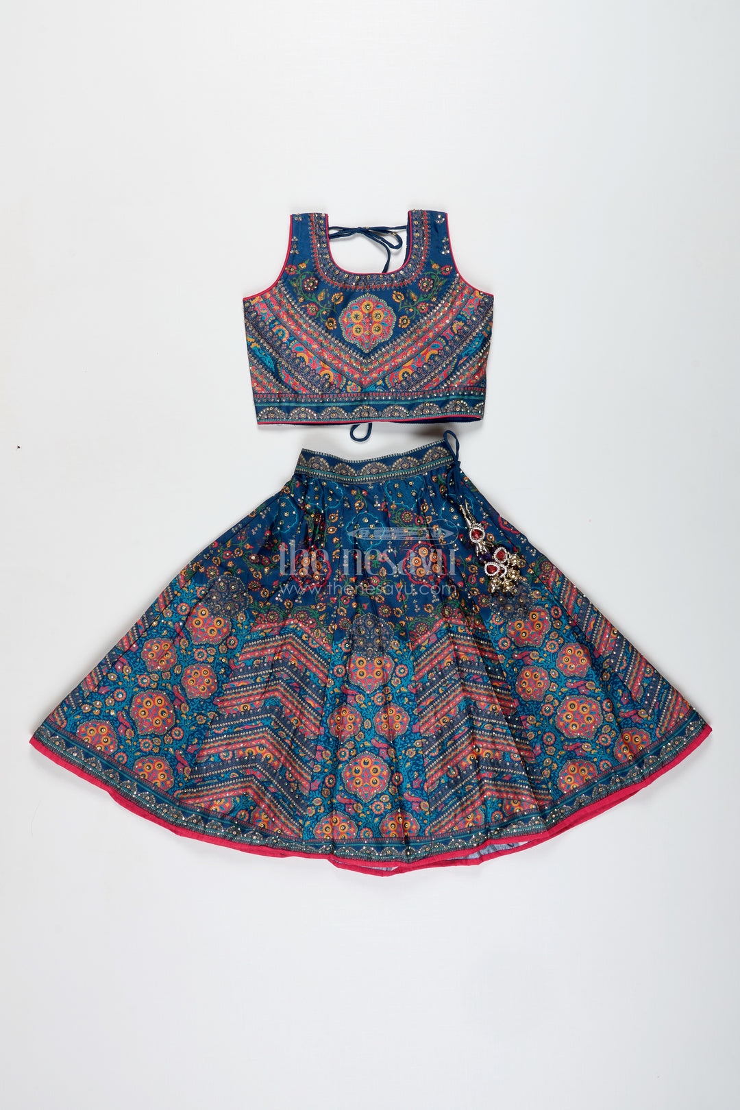 Girls Navy Blue Lehenga Choli for Weddings and Cultural Festivals