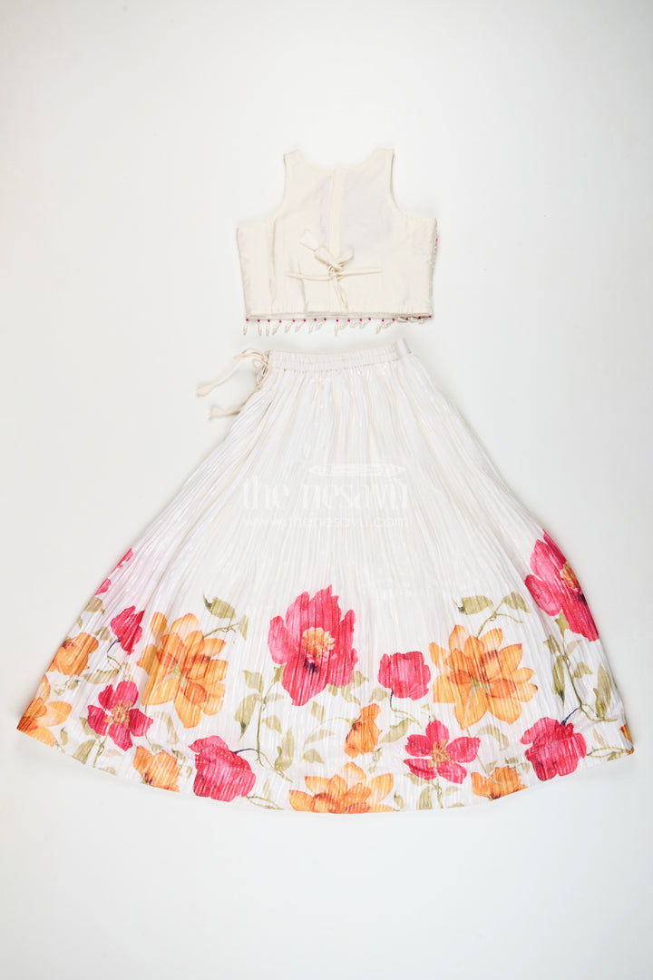 Girls floral lehenga choli set for birthdays and festive functions