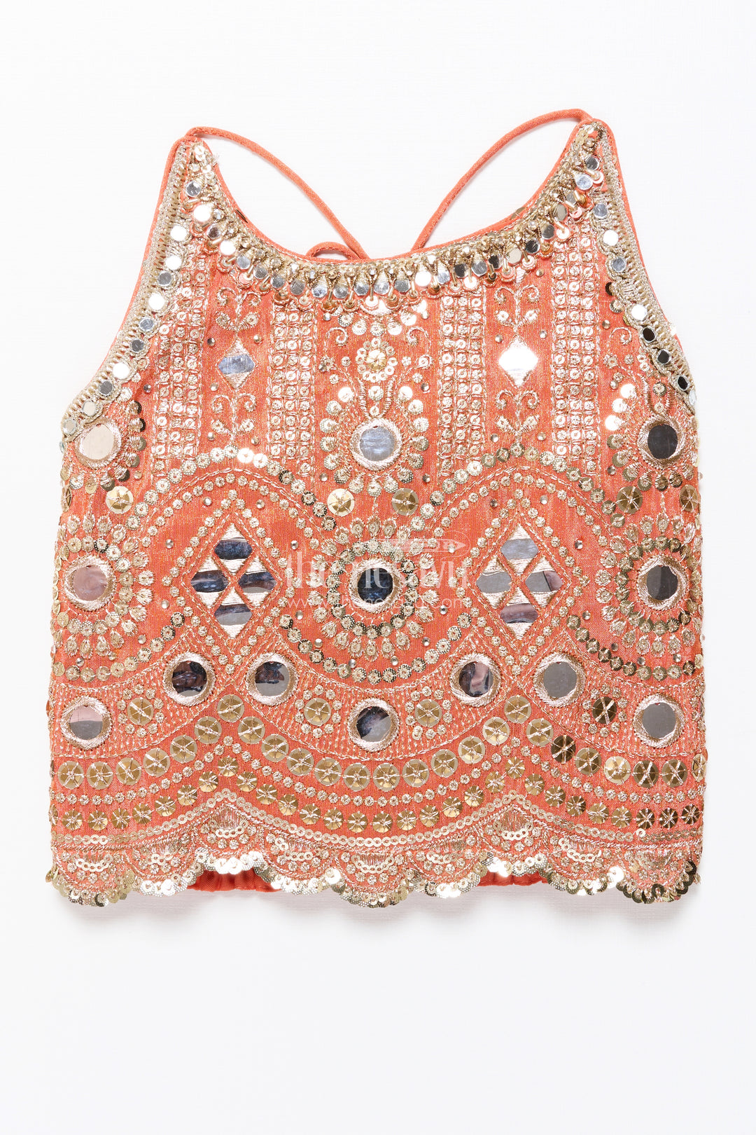 Baby Girl Mirror Work Lehenga Choli for Wedding and Festive Wear