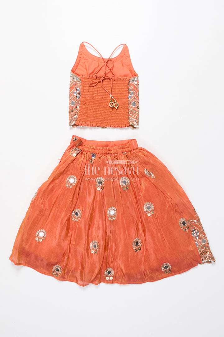 Baby Girl Mirror Work Lehenga Choli for Wedding and Festive Wear