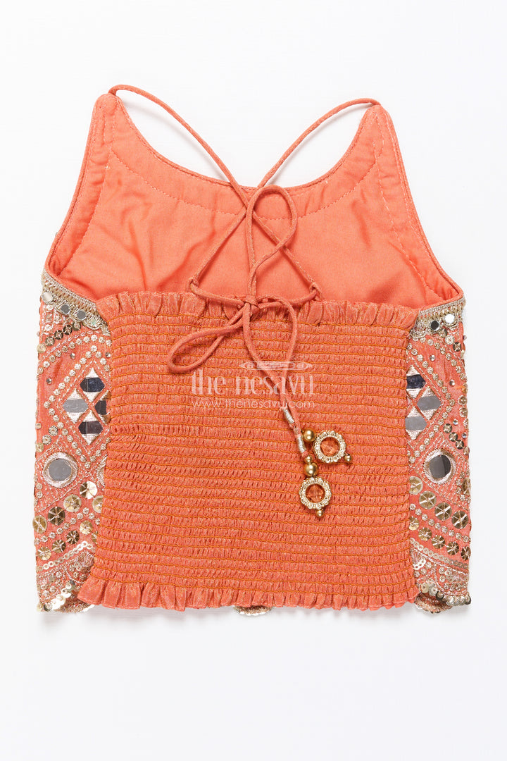Baby Girl Mirror Work Lehenga Choli for Wedding and Festive Wear