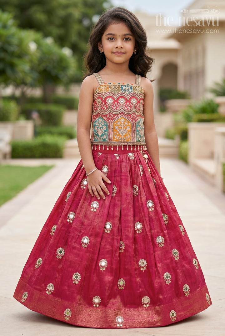 Toddler Girl Lehenga Set for Temple Visits and Family Festivals