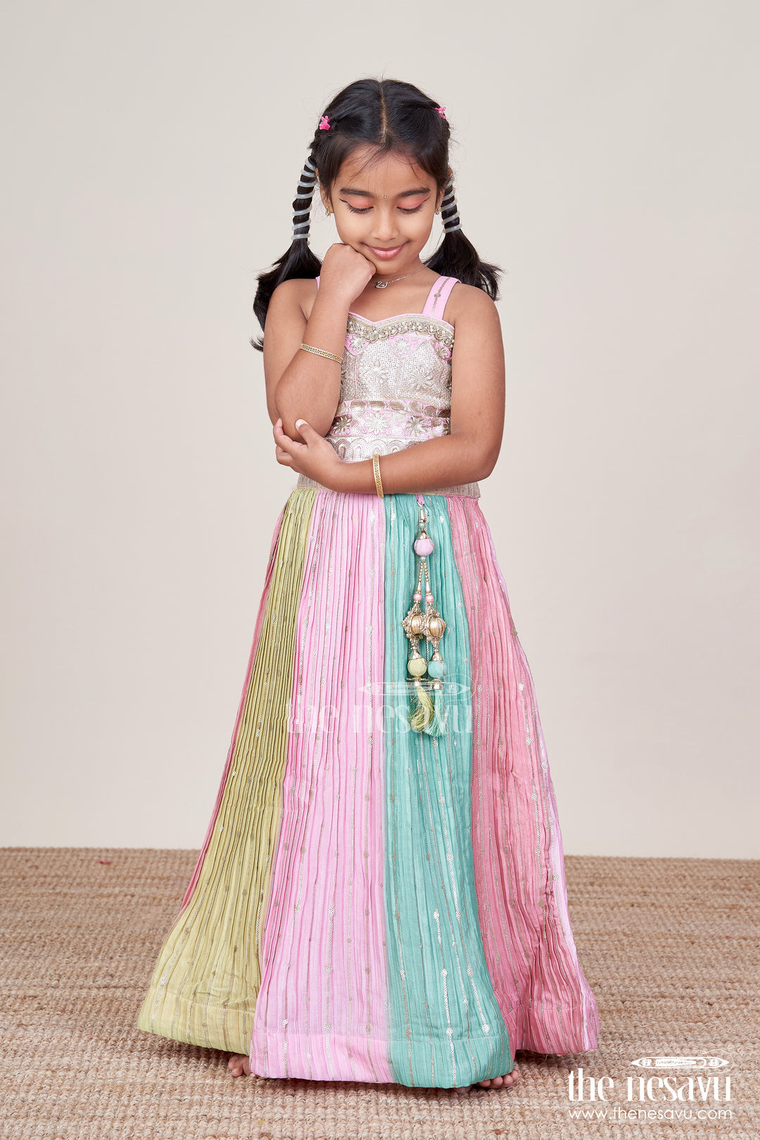 Ethnic Lehenga Set for Girls with Jacket Top and Festive Flair