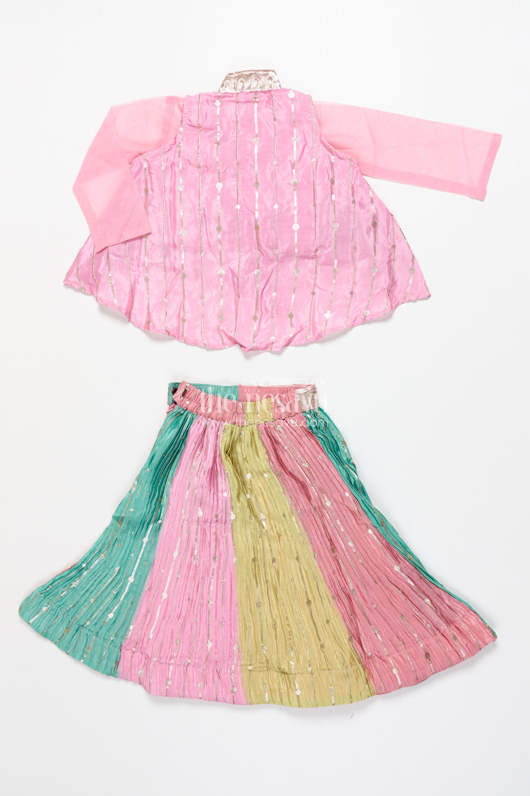 Ethnic lehenga set for girls with jacket top and festive flair