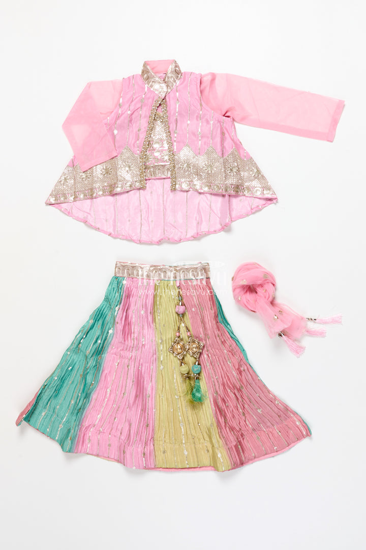 Ethnic lehenga set for girls with jacket top and festive flair