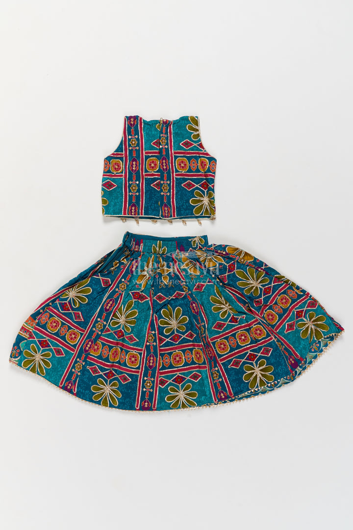 Kids Lehenga Set in Multicolor for Celebrations and Photos