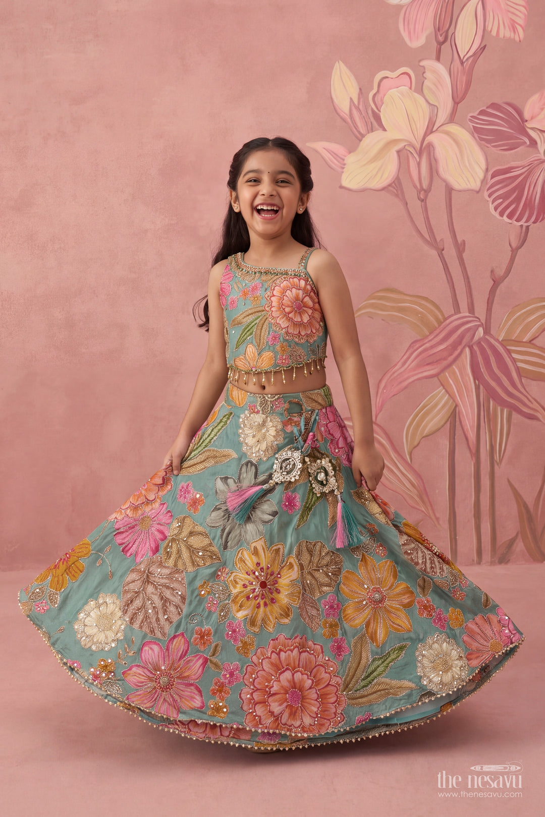 Girls Fancy Lehenga with Sequin Work for Family Functions
