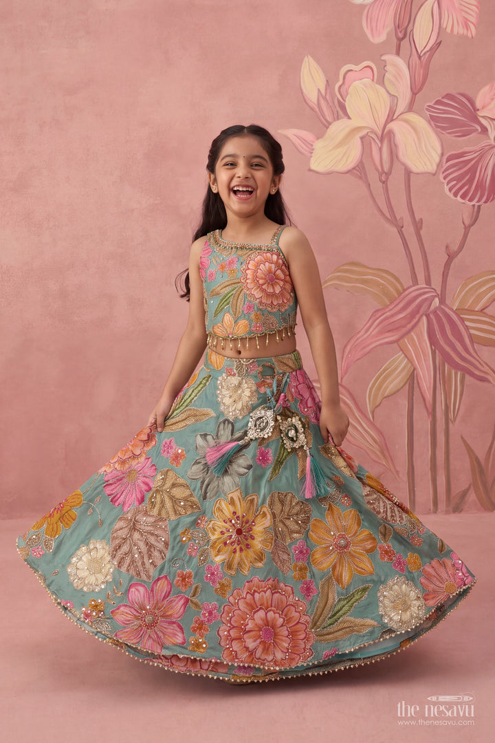 Girls Fancy Lehenga with Sequin Work for Family Functions