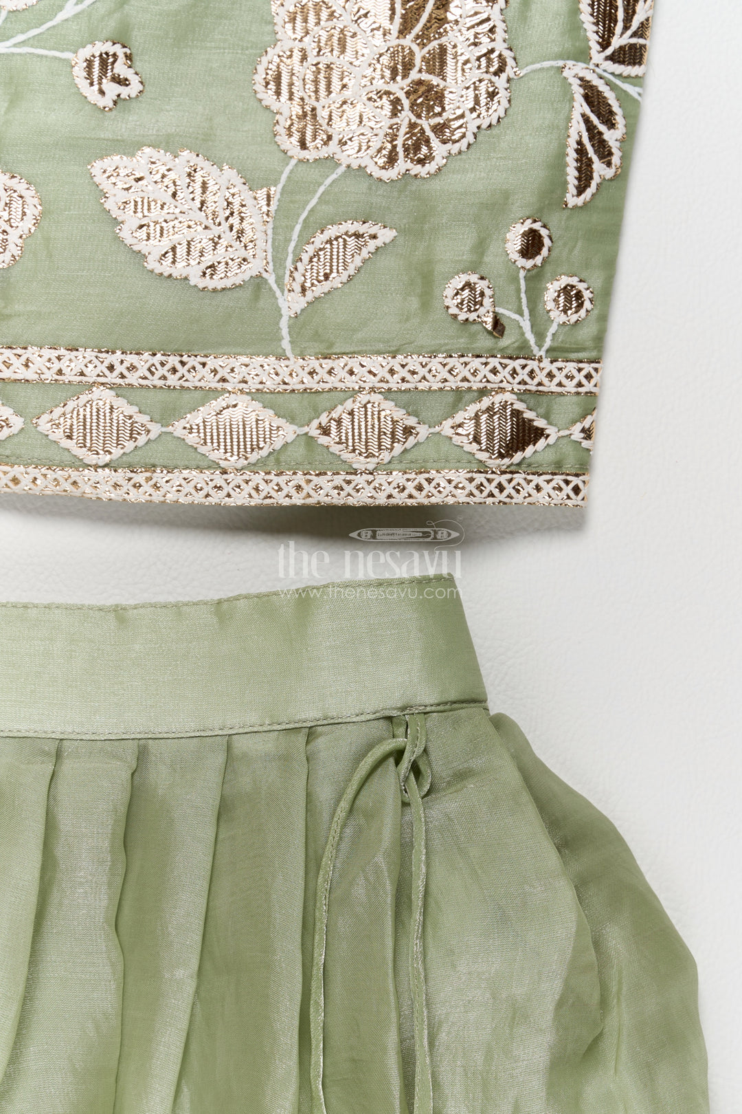 Kids Chaniya Choli in Green for Celebrations and Photos