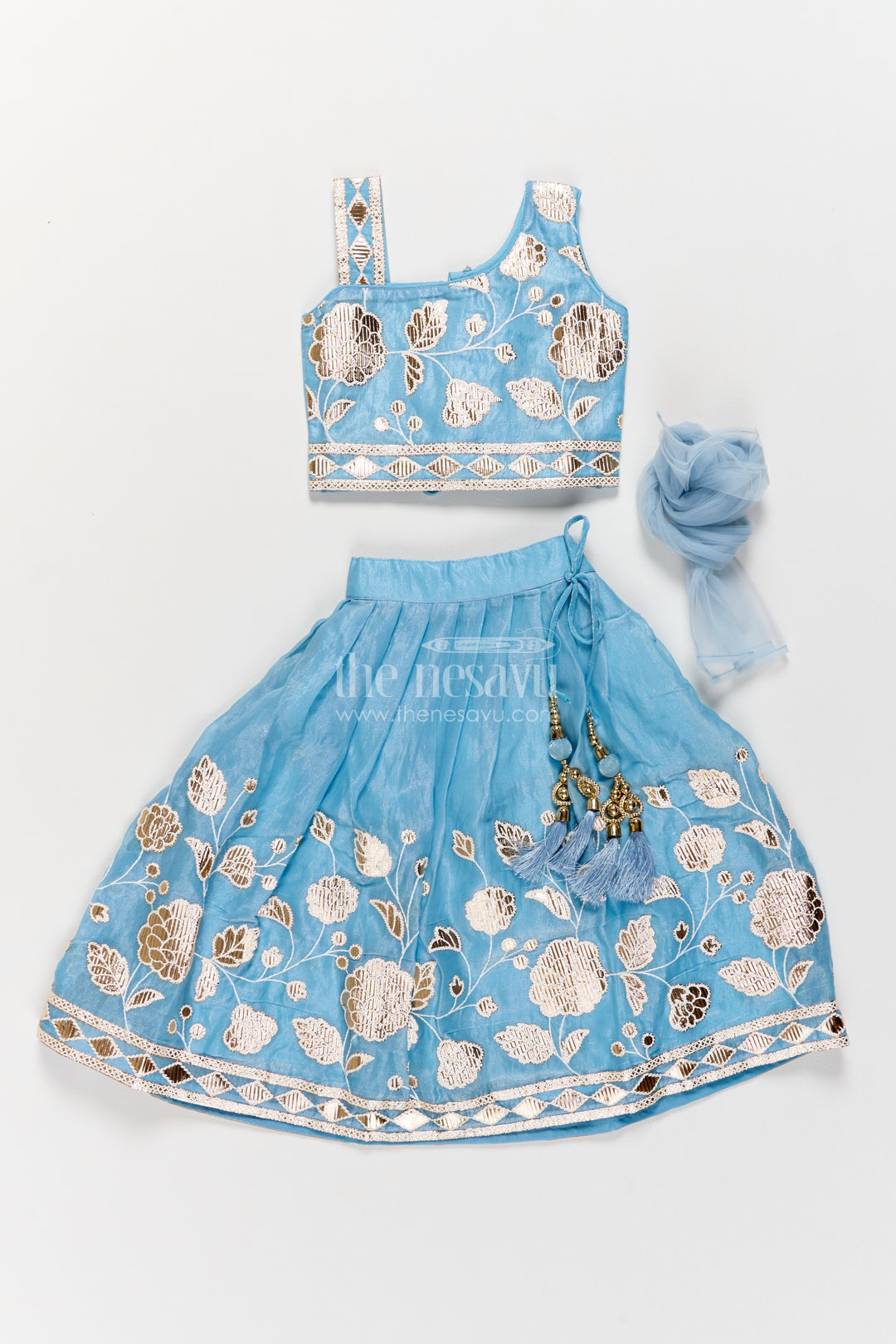 Girls Lehenga Choli with Thread Embroidery for Family Functions