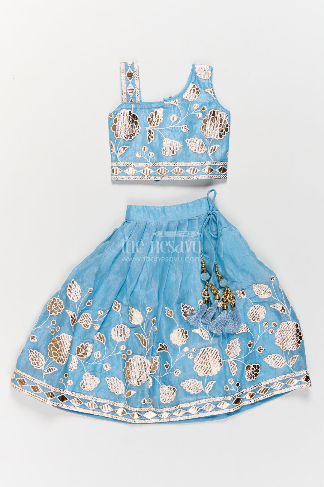 Girls Lehenga Choli with Thread Embroidery for Family Functions