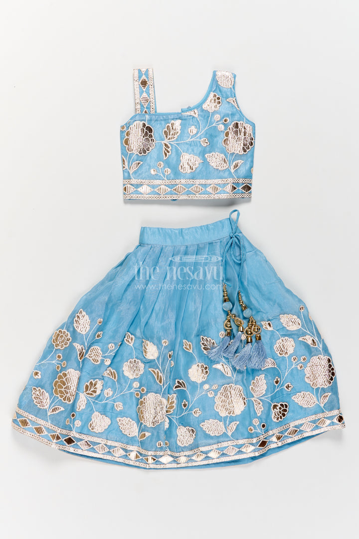 Girls Lehenga Choli with Thread Embroidery for Family Functions