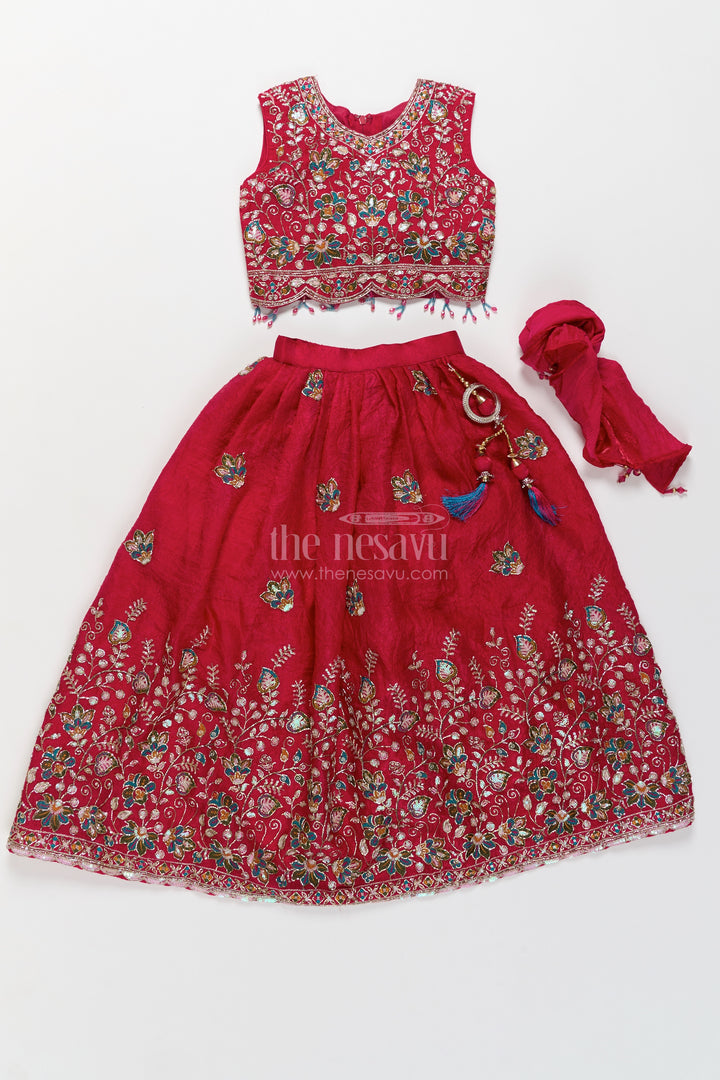 Kids Lehenga Set in Pink for Party Memories
