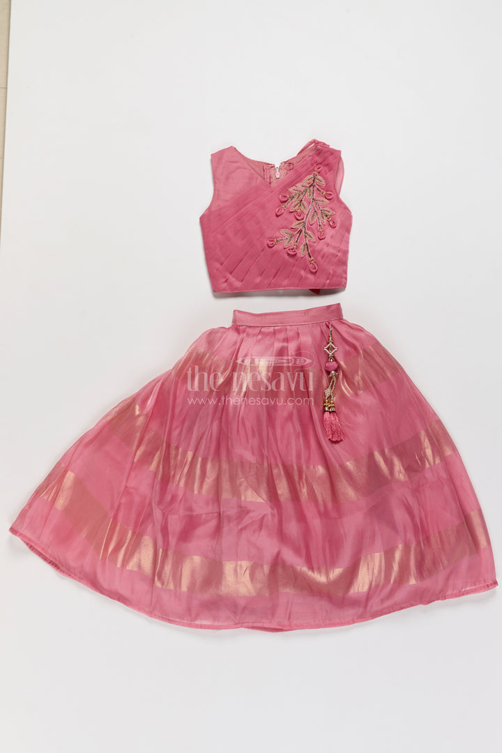 Kids Lehenga Set with Floral Detailing for Weddings and Parties