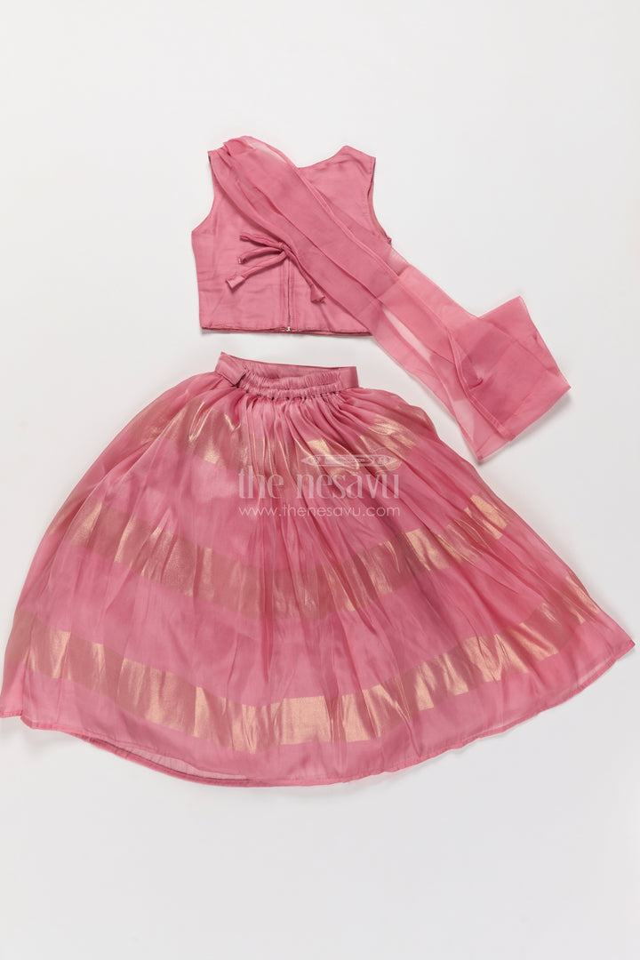 Kids Lehenga Set with Floral Detailing for Weddings and Parties