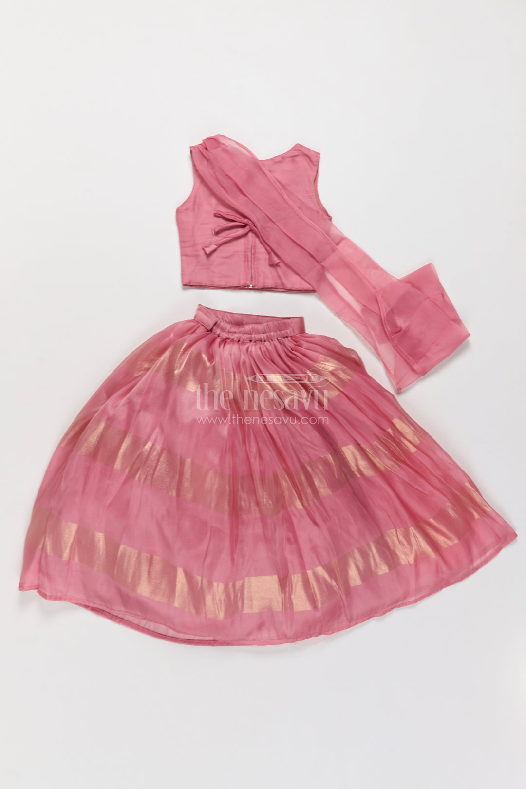 Kids Lehenga Set with Floral Detailing for Weddings and Parties