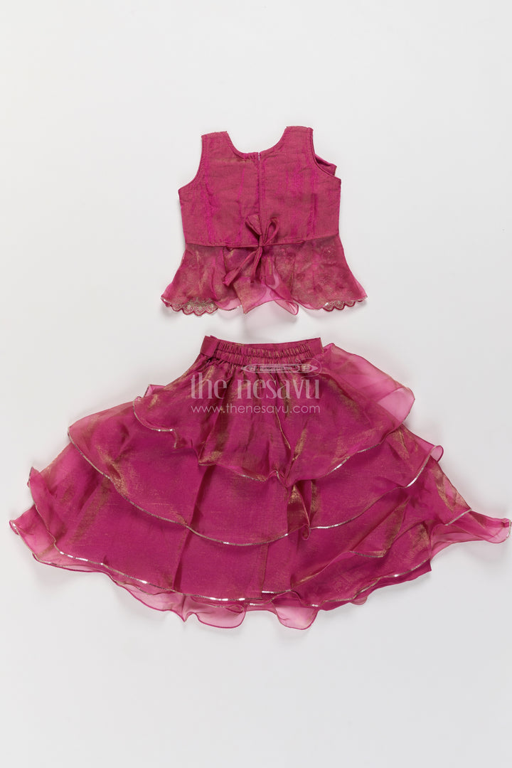 Kids Lehenga Set in Rani for Celebrations and Photos