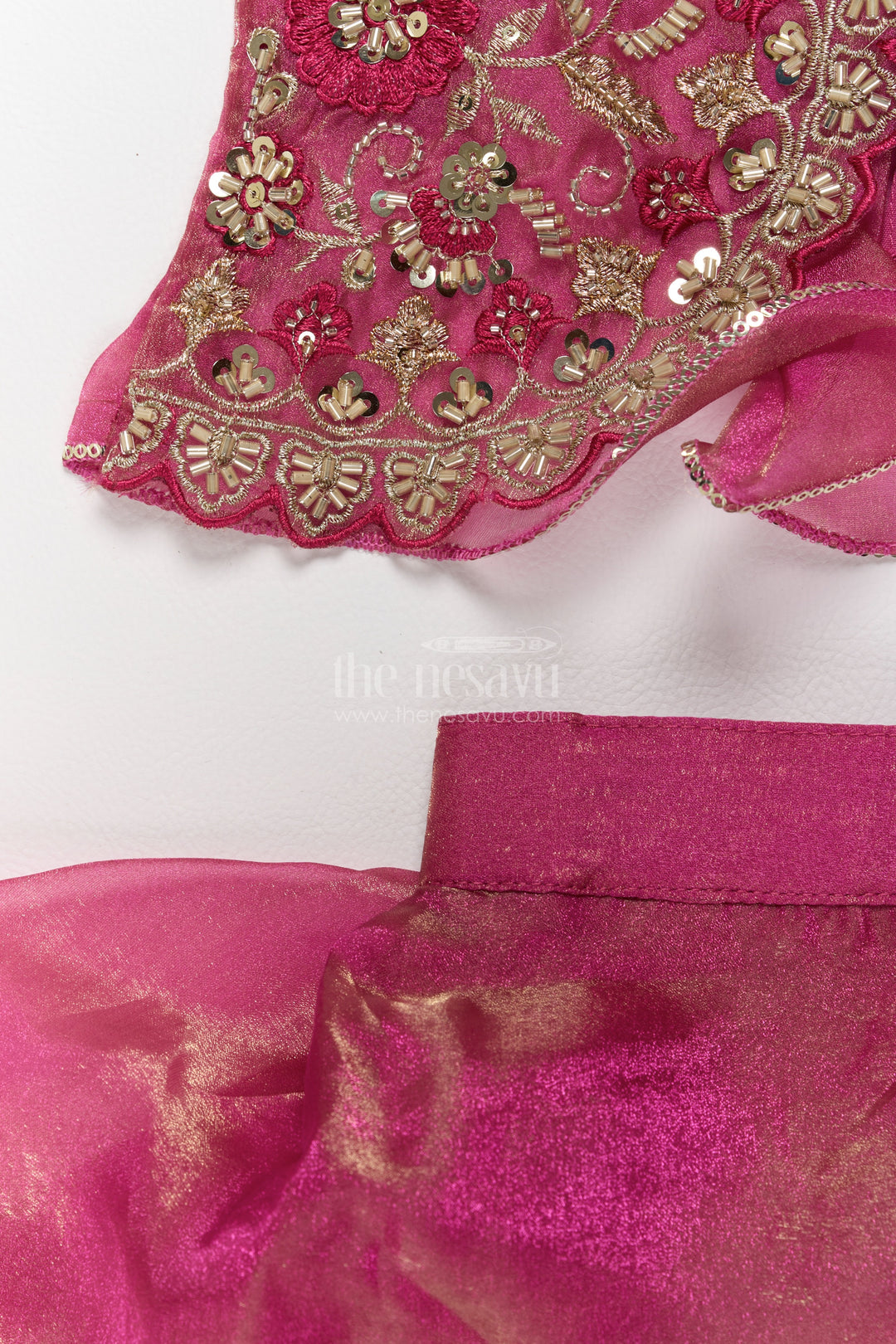 Kids Lehenga Set in Rani for Celebrations and Photos